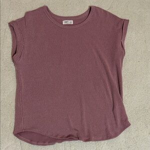 24/7 Maurice’s Mauve Textured Knit Cap-Sleeve Tank
